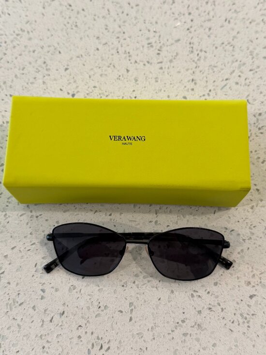 Accessories - Vera Wang Haute Janelle Black Metal Cat Eye Sunglasses with Case